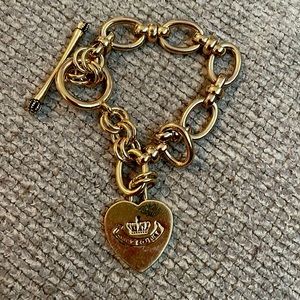Cute gold girls vintage juicy couture charm bracelet bangle chain royal couture